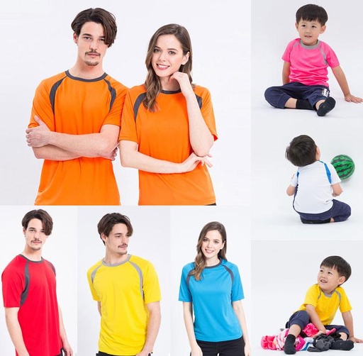 TSPB00 - EBAYTA 150g運動快乾(設有童裝至成人碼)短袖圓領插肩T恤